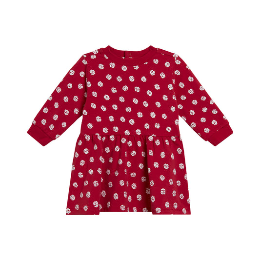 STELLA MCCARTNEY KIDS - BBY - BABY GIRL LS JERSEY DITSY FLOWERS DRESS - RED