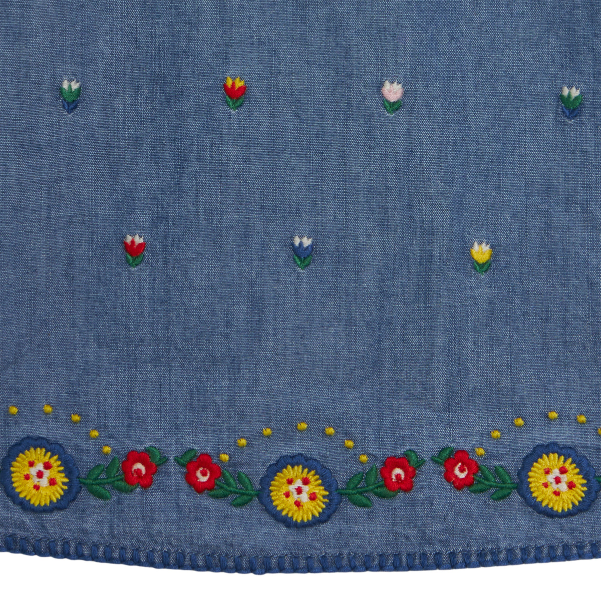 STELLA MCCARTNEY KIDS - TG - GIRL LS CHAMBRAY DRESS WITH TULIP EMBRO - BLUE