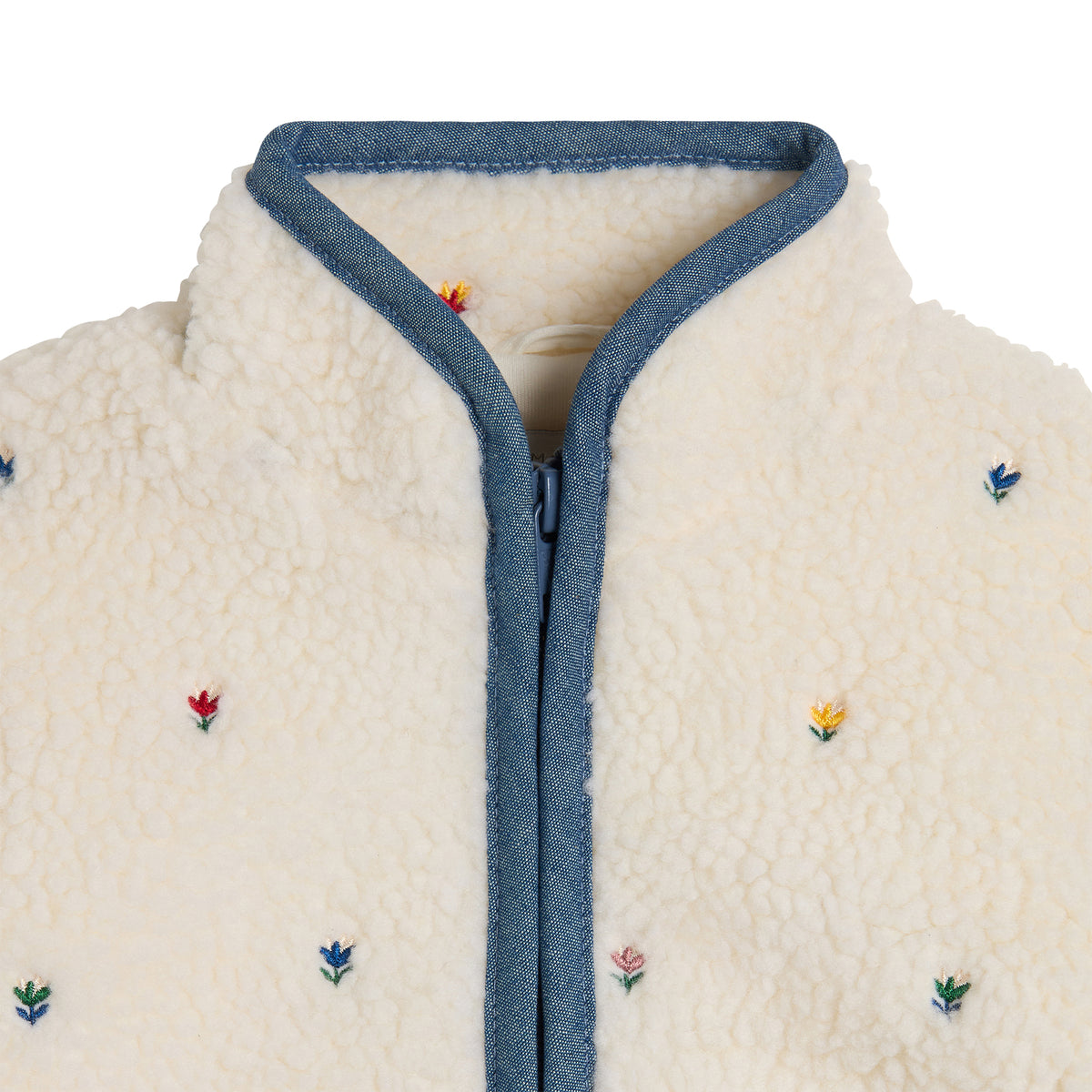 STELLA MCCARTNEY KIDS - BBY - BABY GIRL SHERPA JACKET WITH TULIP EMBRO - OFF WHITE