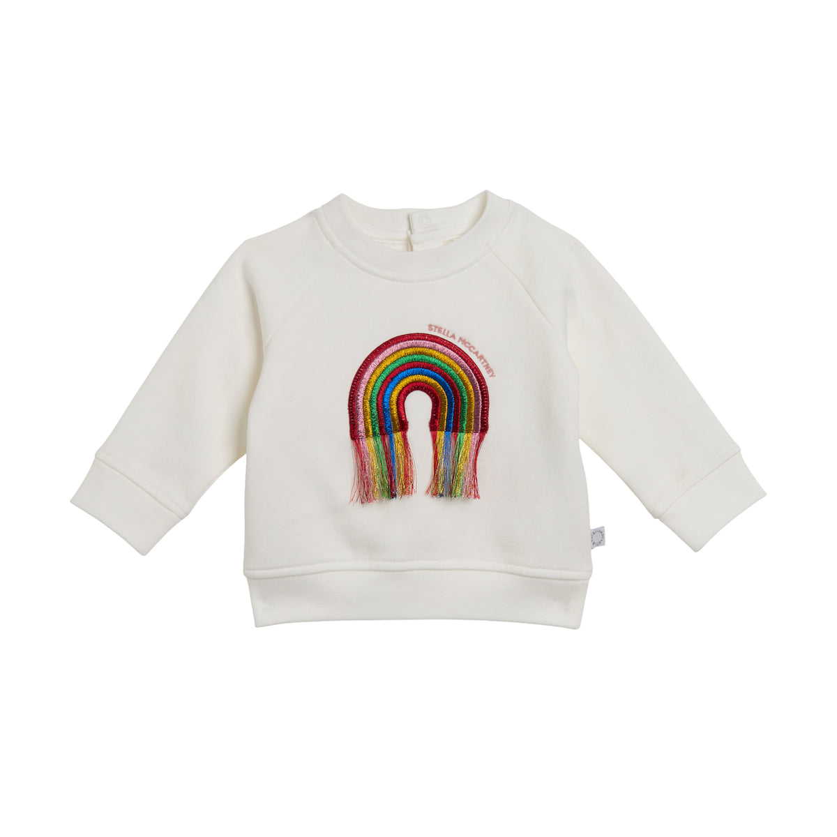 STELLA MCCARTNEY KIDS - BBY - BABY GIRL SWEATSHIRT WITH RAINBOW PATCH - WHITE