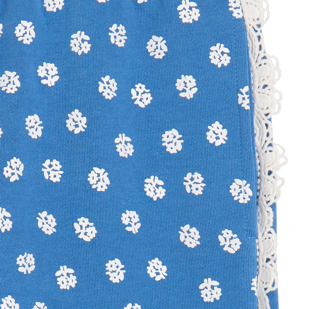 STELLA MCCARTNEY KIDS - TG - GIRL DITSY FLOWER JOGGERS WITH LACE TRIM - BLUE