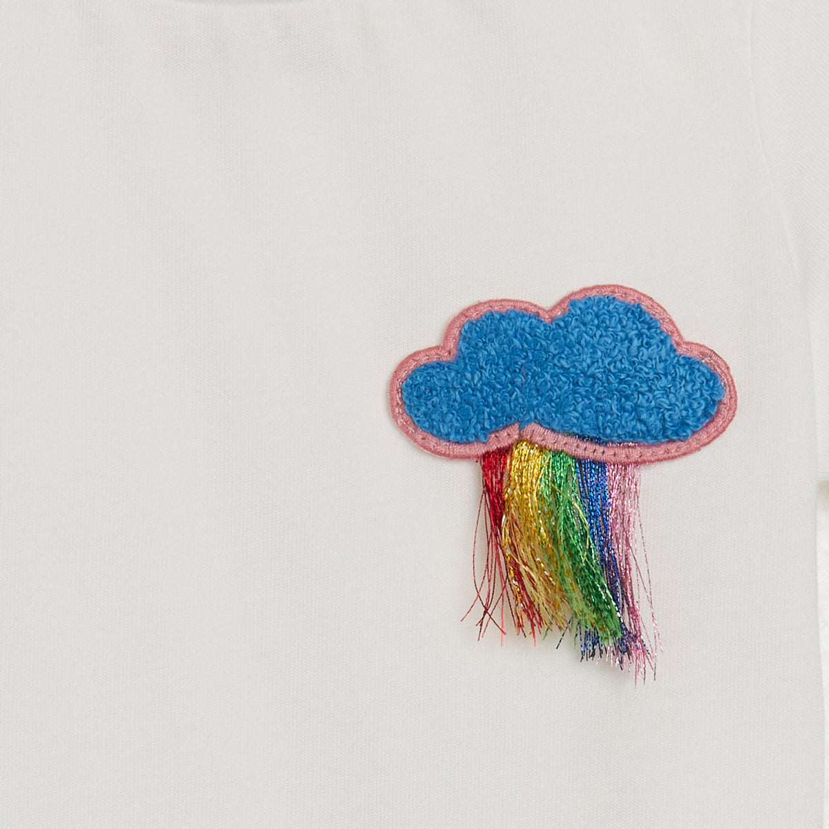 STELLA MCCARTNEY KIDS - BBY - BABY GIRL SS T-SHIRT WITH CLOUD PATCH - WHITE
