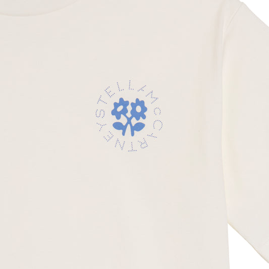 STELLA MCCARTNEY KIDS - TG - GIRL SS T-SHIRT WITH LACE TRIM - WHITE
