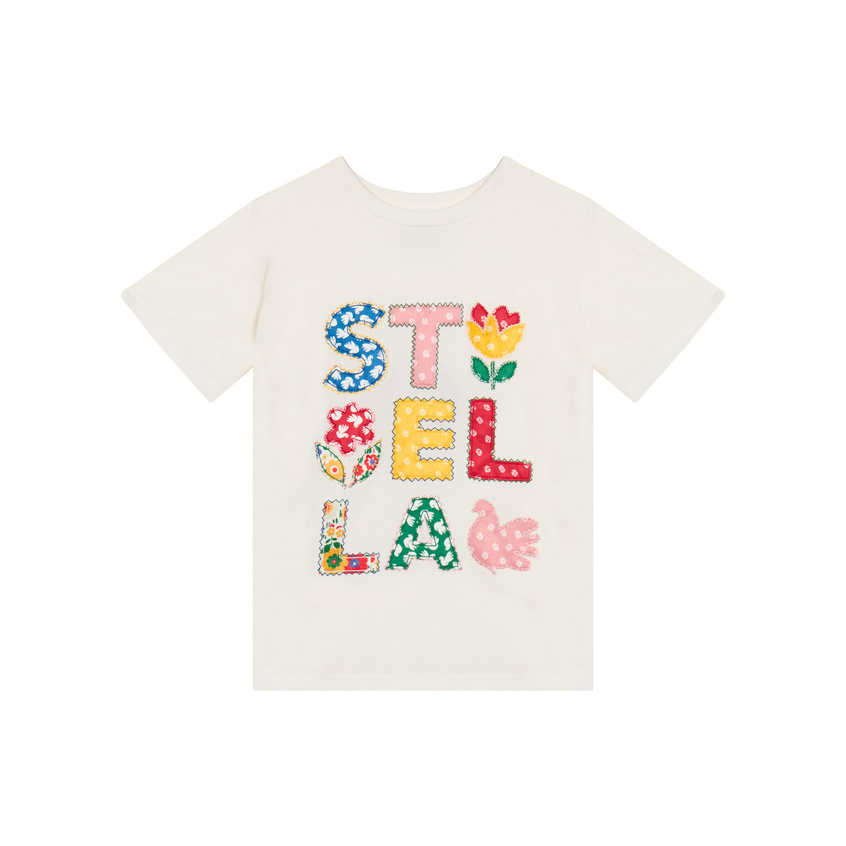 STELLA MCCARTNEY KIDS - TG - GIRL SS T-SHIRT WITH STELLA PATCHES - WHITE