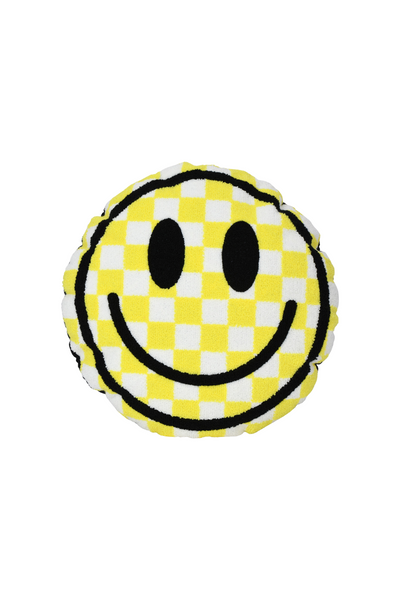 Yellow Checkboard Smile Chenille Plush