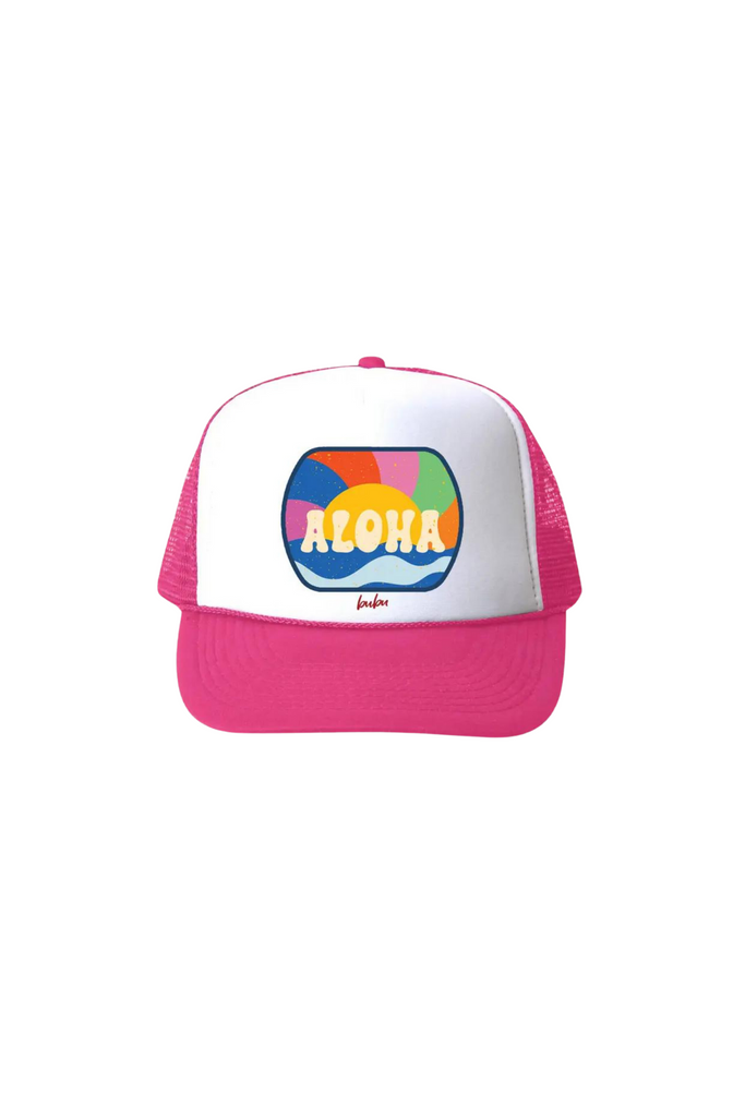 "Aloha" Retro Trucker Hat - Pink