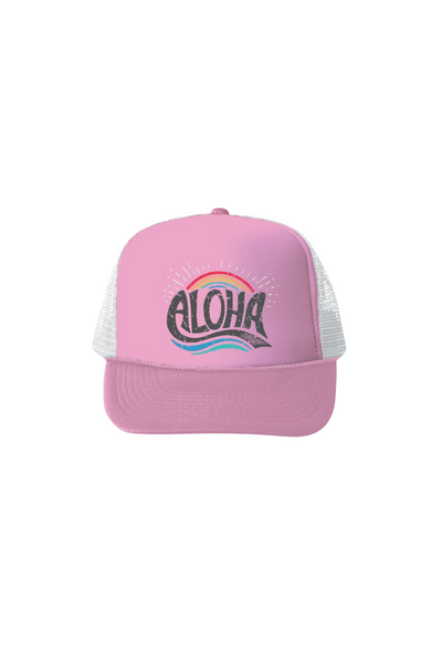"Aloha" Trucker Hat - Light Pink