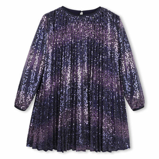 BILLIEBLUSH - TG - LONG SLEEVE PLEATED SEQUIN DRESS - NAVY