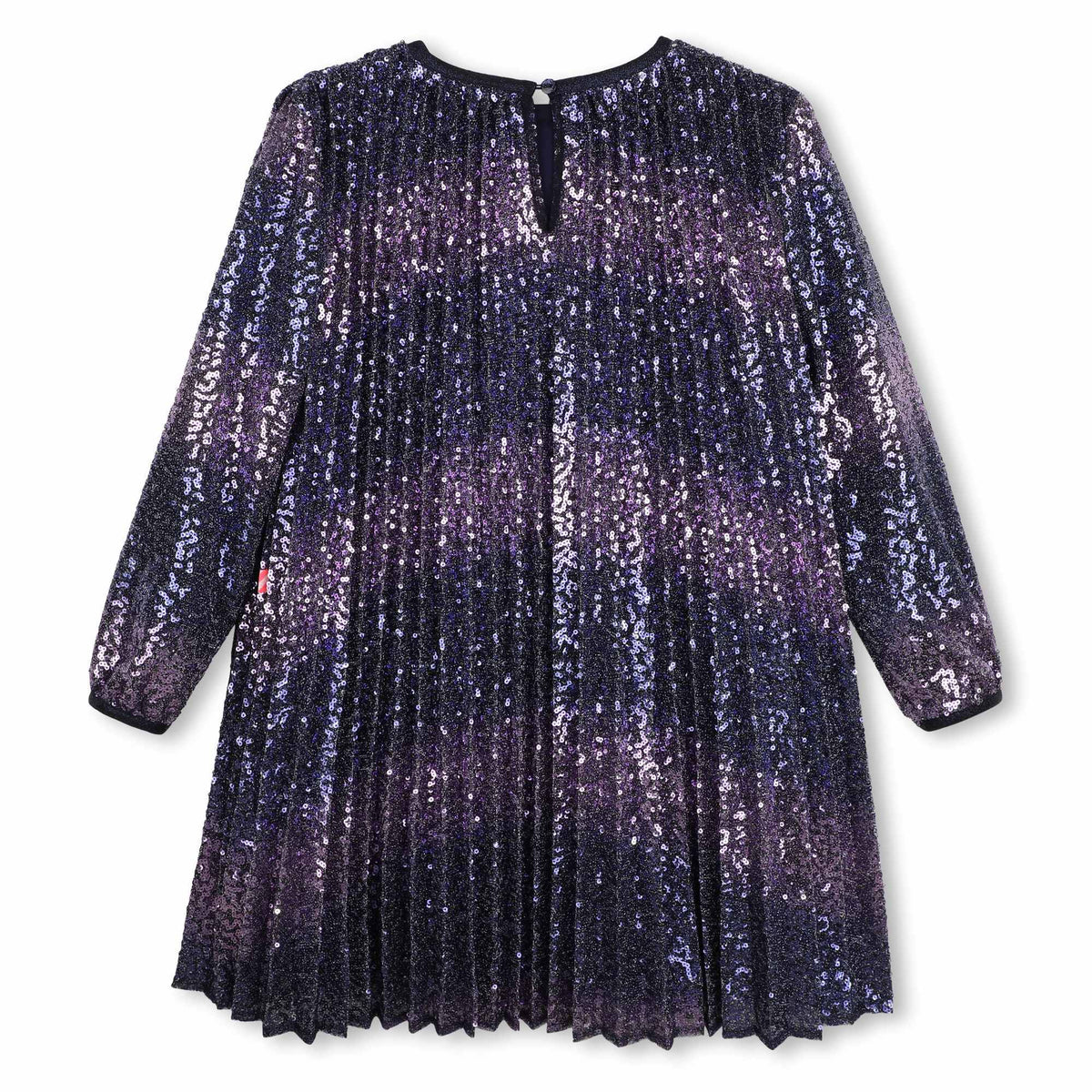 BILLIEBLUSH - TG - LONG SLEEVE PLEATED SEQUIN DRESS - NAVY