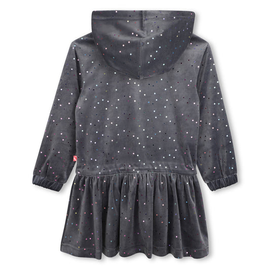 BILLIEBLUSH - TG - VELVET HOODED DRESS - CHARCOAL