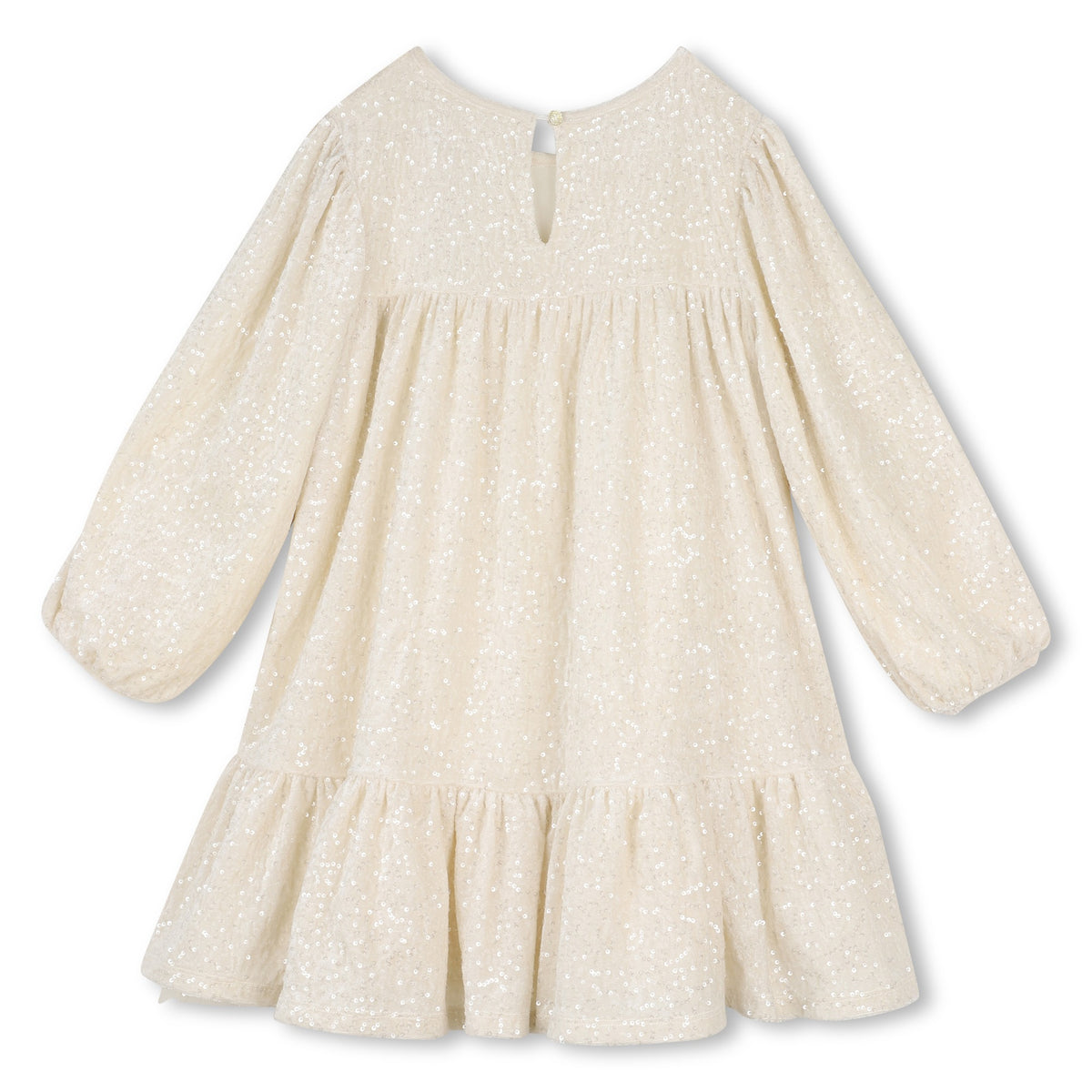 BILLIEBLUSH - TG - LS VELVET CEREMONY DRESS WITH SEQUINS - STONE