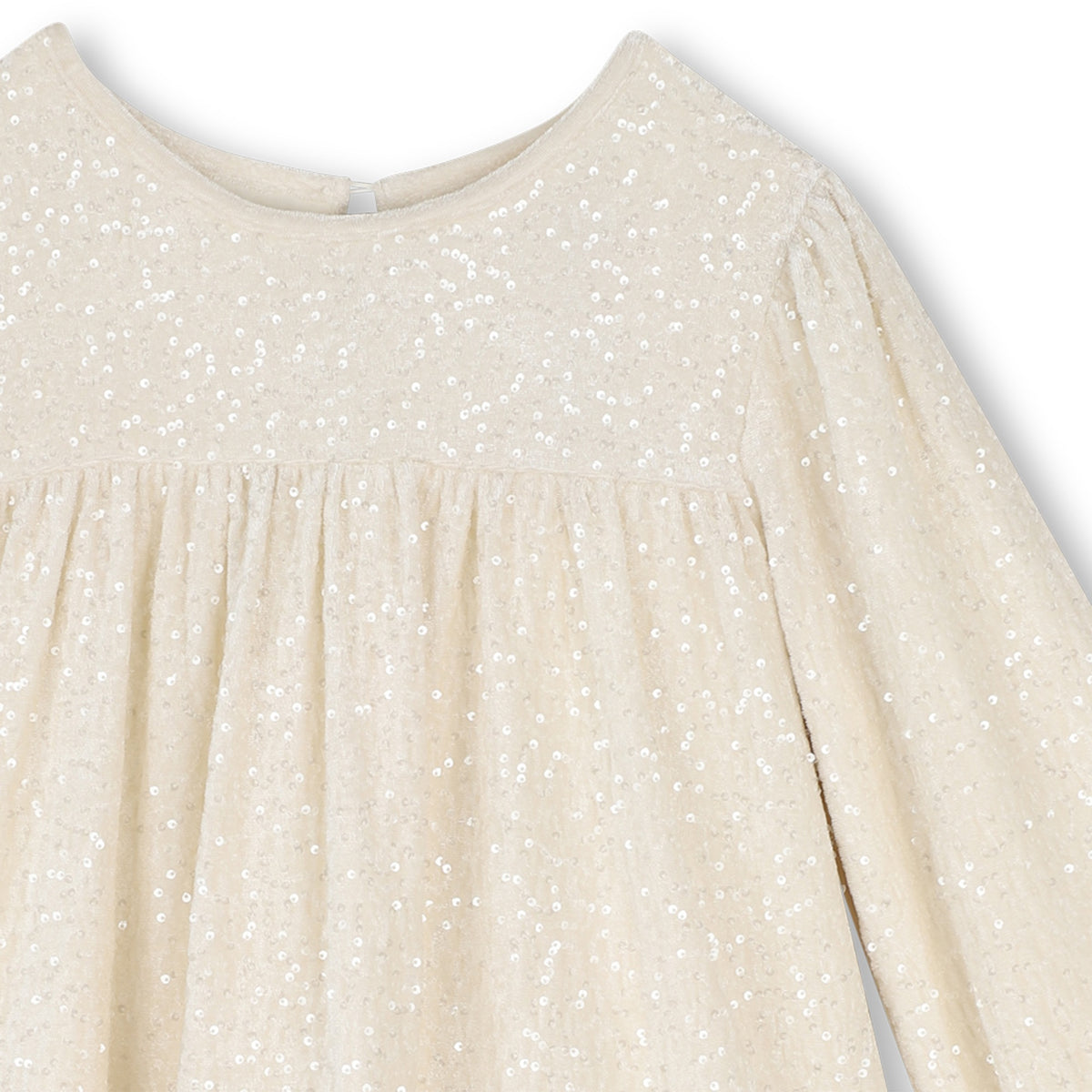BILLIEBLUSH - TG - LS VELVET CEREMONY DRESS WITH SEQUINS - STONE