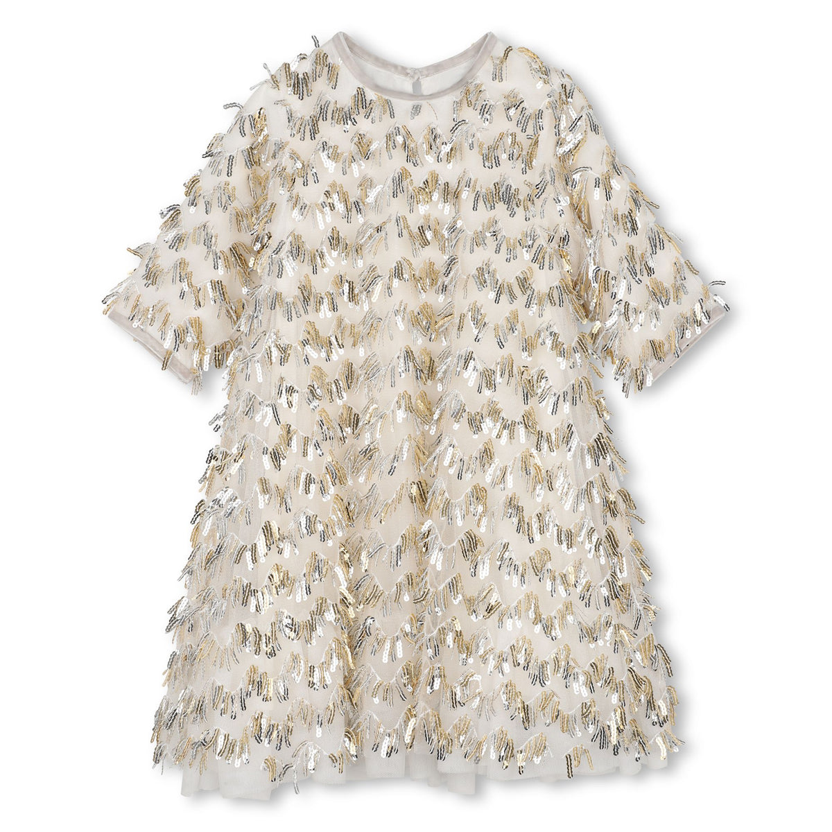 BILLIEBLUSH - BG - CEREMONY DRESS WITH SEQUIN FRINGE
