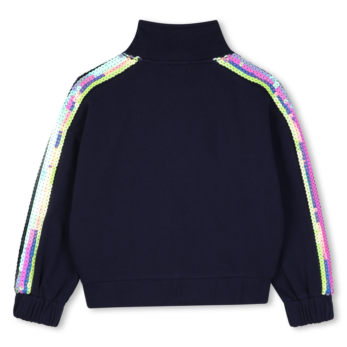 BILLIEBLUSH - TG - ZIP UP SWEATSHIRT WITH SEQUIN STRIPES - NAVY