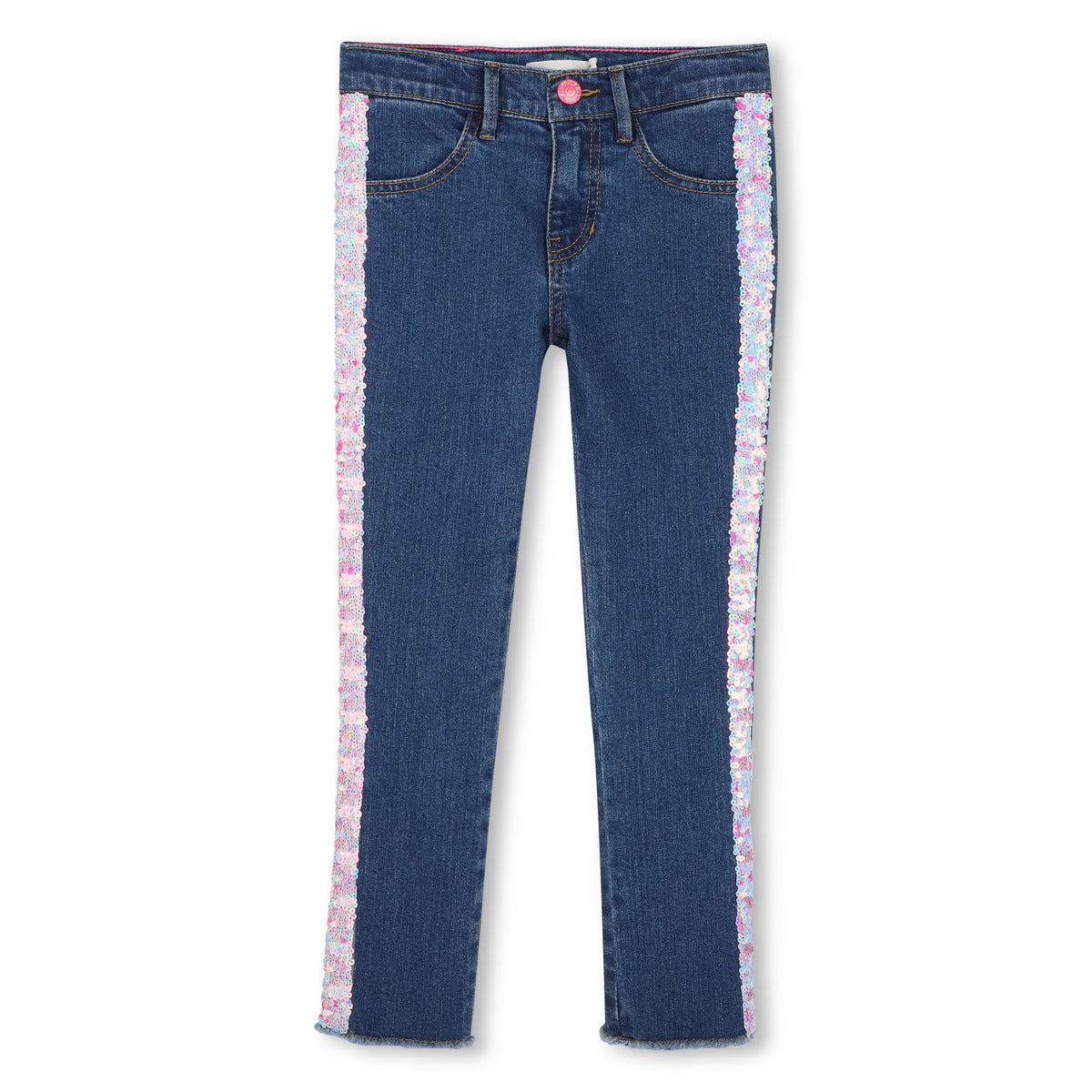 BILLIEBLUSH - BG - SLIM FIT JEANS WITH SEQUINS DOWN THE SIDES - STONE