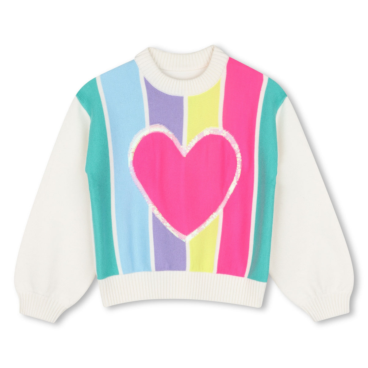 BILLIEBLUSH - BG - STRIPED HEART SWEATER - MULTICOLOURED