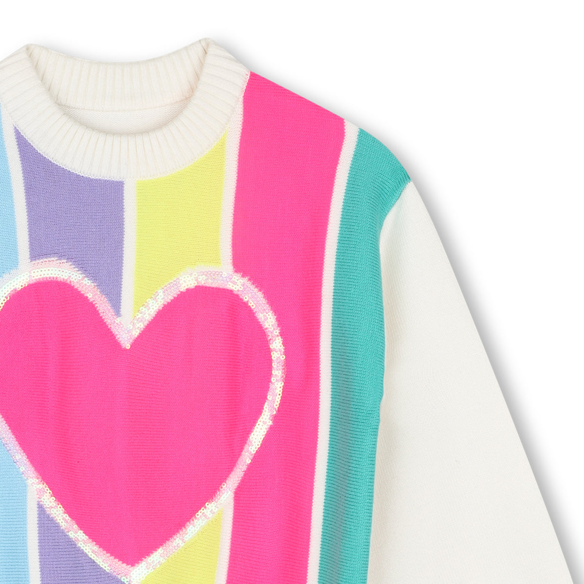 BILLIEBLUSH - BG - STRIPED HEART SWEATER - MULTICOLOURED