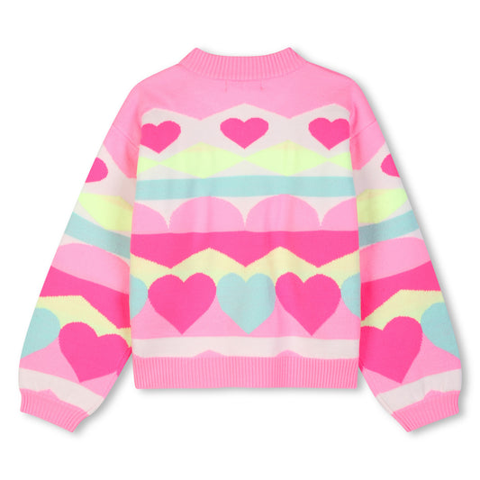 BILLIEBLUSH - TG - SWEATER WITH HEART & ZIGZAG PATTERN - MULTICOLOURED
