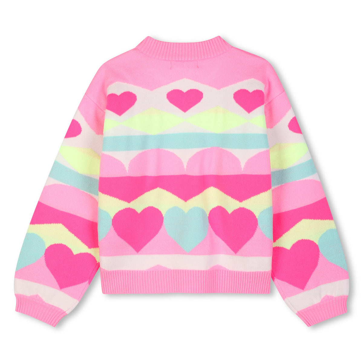 BILLIEBLUSH - BG - SWEATER WITH HEART & ZIGZAG PATTERN - MULTICOLOURED