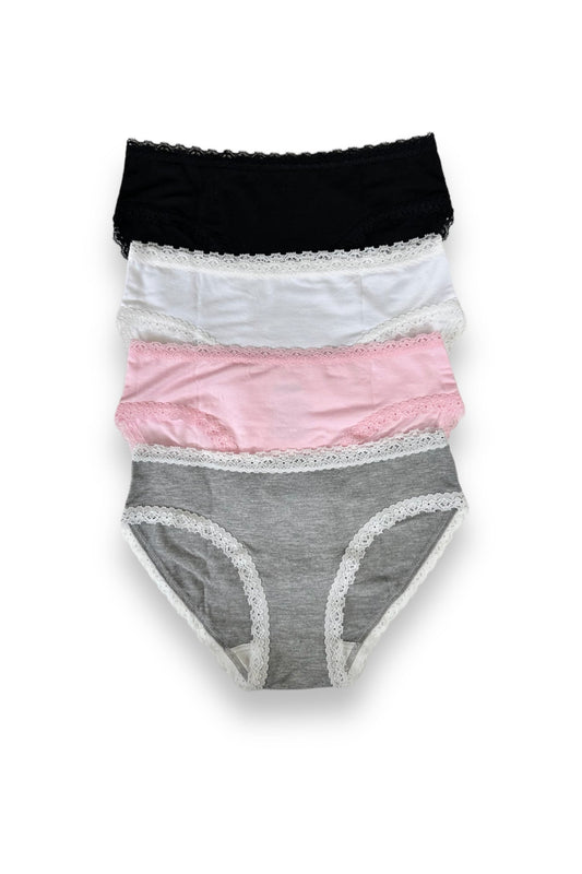 KATIE J NYC UNDIES MULTI PACK LACE TRIM NEUTRAL MULTI