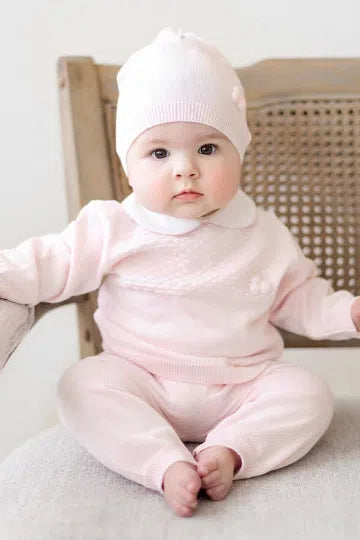 Feltman Brothers - Pink Pique Collar Diamond 3 Piece Knit Set