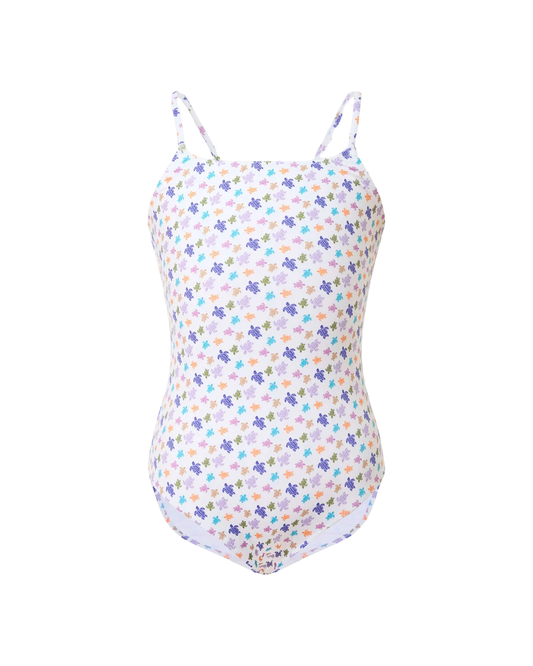 VILEBREQUIN - BG - MICRO RONDE DES TORTUES GIRL SWIMSUIT - BLANC