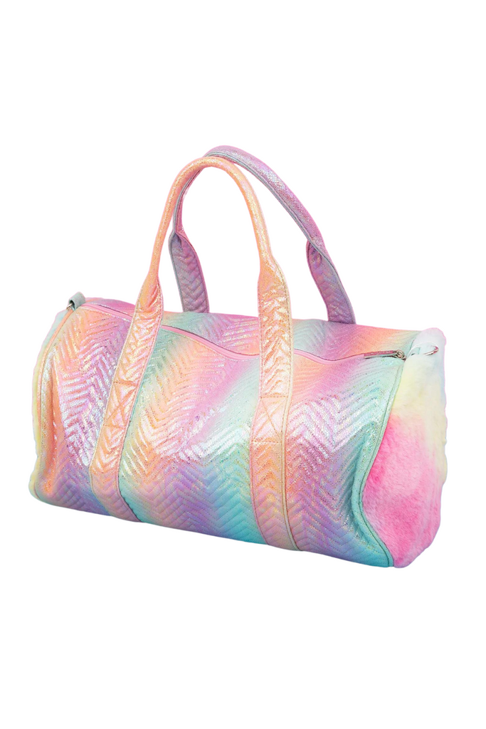 Quilted Chevron Duffel - Shimmer Pastel
