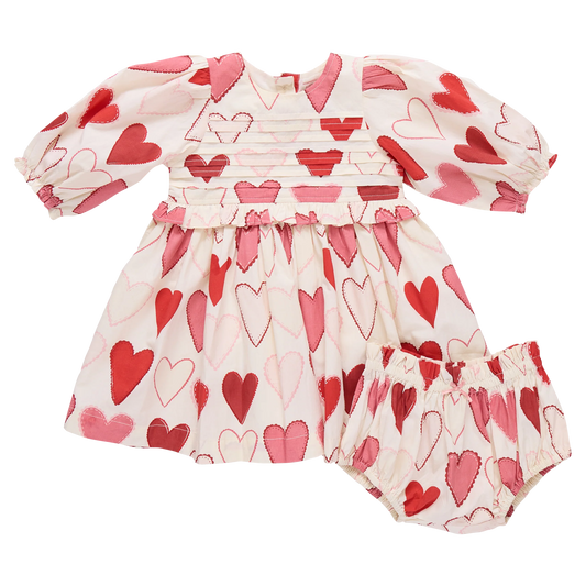 PINK CHIICKEN - BBY - BABY GIRLS RENEE DRESS - GRADIENT HEARTS