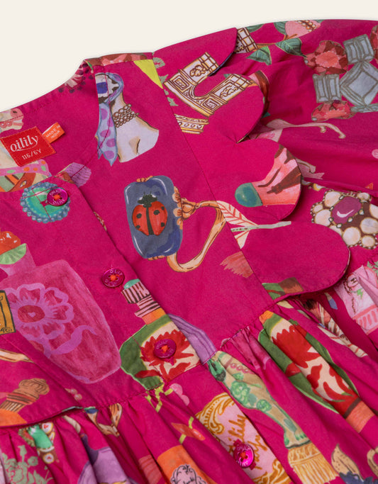 OILILY - TG - DIX DRESS PARIS PRINT - FUCHSIA