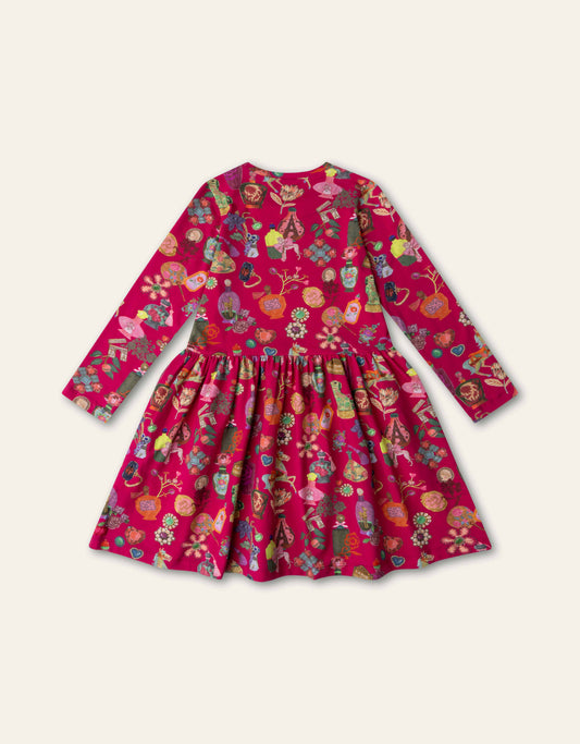 OILILY - TG - DIPPA DRESS PARIS PRINT - FUCHSIA