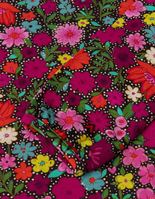OILILY - TG - TEMPOS LS FLORAL TSHIRT - MAGENTA