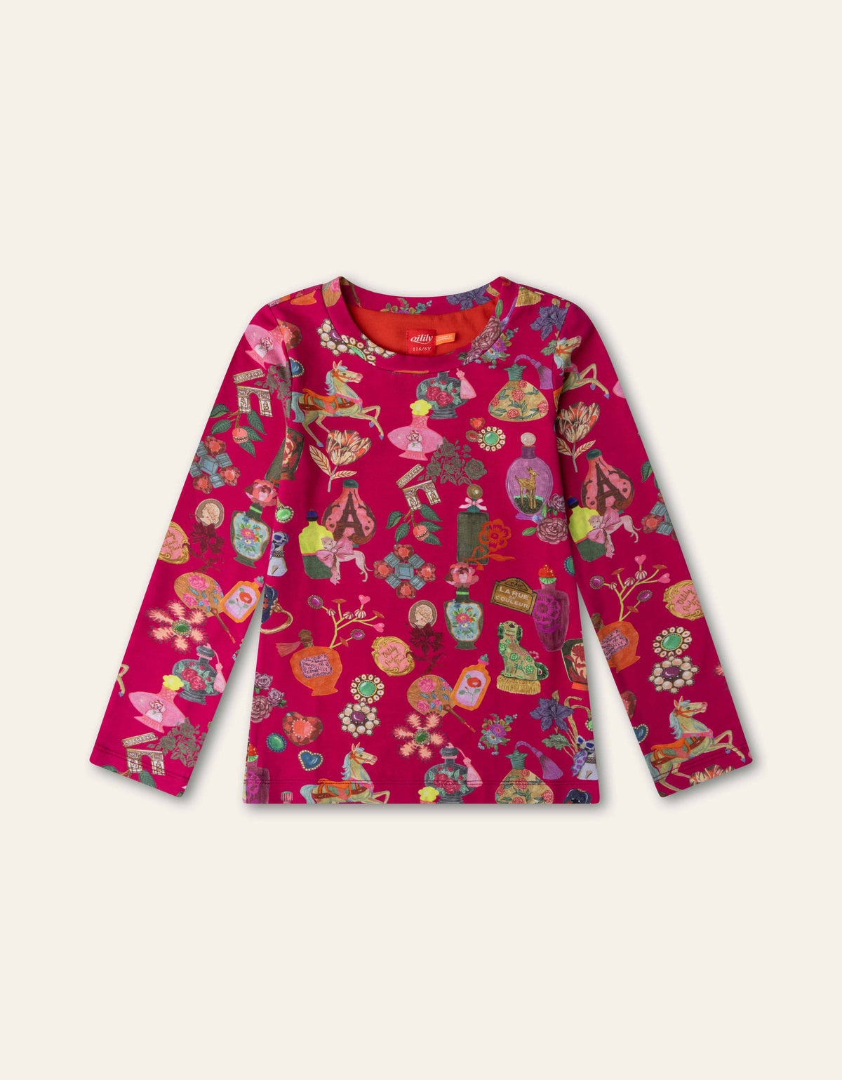 OILILY - TG - TOGETHER LS TSHIRT PARIS PRINT - FUCHSIA