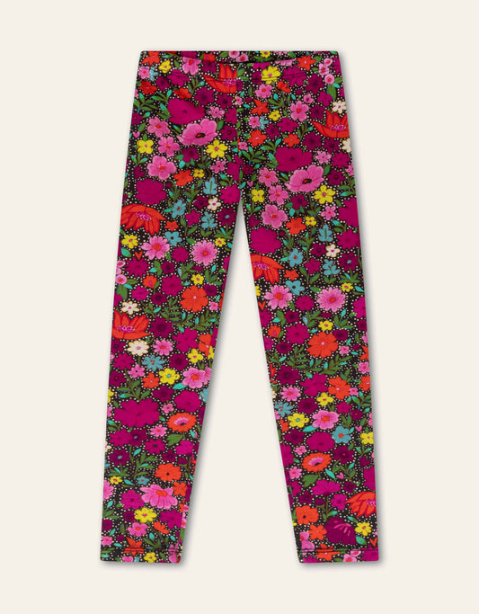 OILILY - TG - PEPPY FLORAL LEGGINGS - MAGENTA