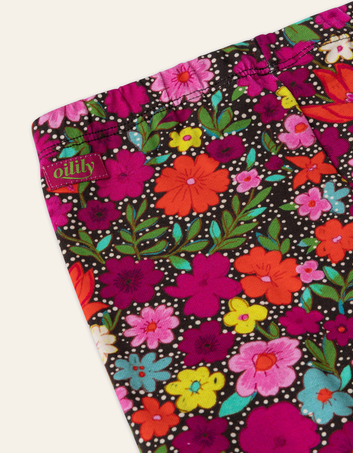 OILILY - TG - PEPPY FLORAL LEGGINGS - MAGENTA