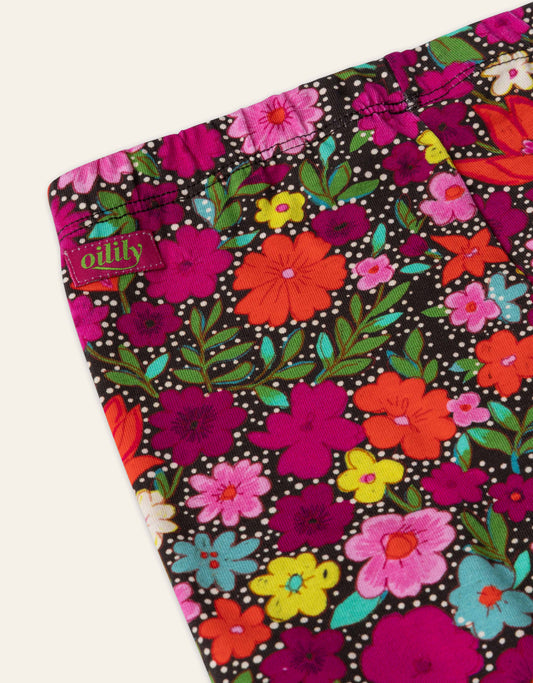 OILILY - TG - PEPPY FLORAL LEGGINGS - MAGENTA