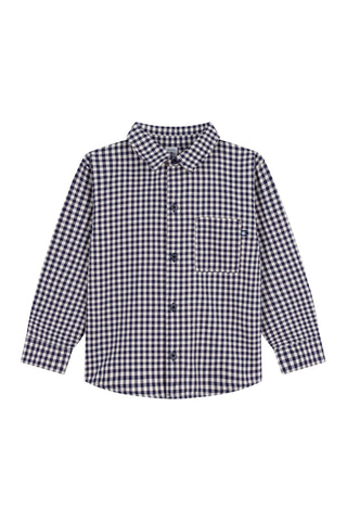 Petit Bateau - Boy L/S Check Button Down Shirt