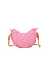 Girls Tiny Quilted Chain Wrapped Hobo Bag: Hot Pink