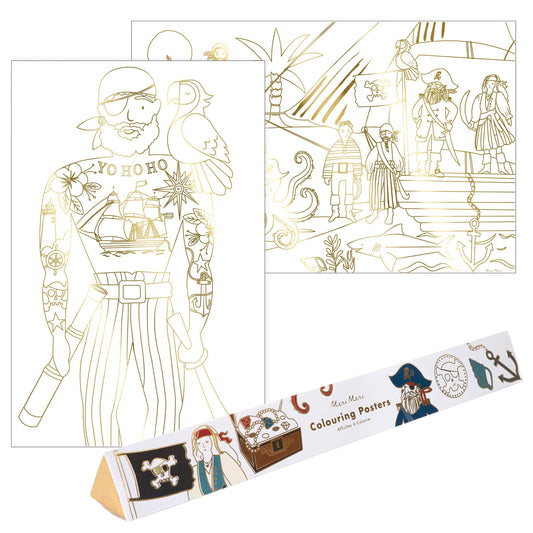 MERI MERI - T&B - PIRATE COLOURING POSTERS
