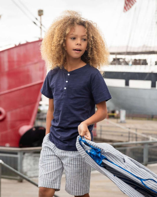 APPAMAN - BB - DAY PARTY HENLEY - NAVY BLUE