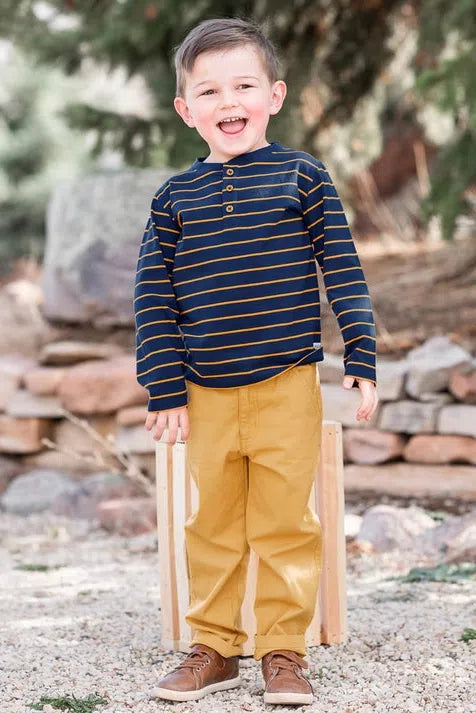 Yellow Straight Chino Pants