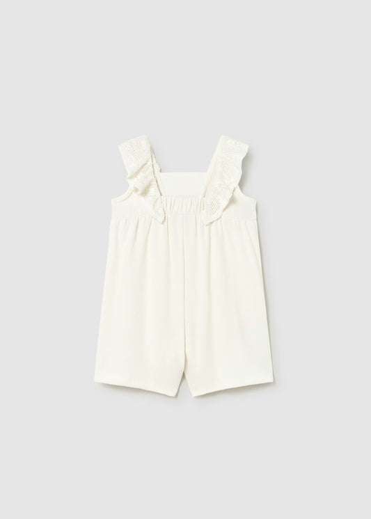 MAYORAL - BBY - JUMPSUIT WITH GUIPURE LACE - NATURAL