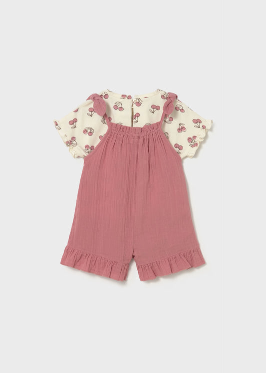 MAYORAL - BBY - OVERALL AND T-SHIRT SET - BLUSH