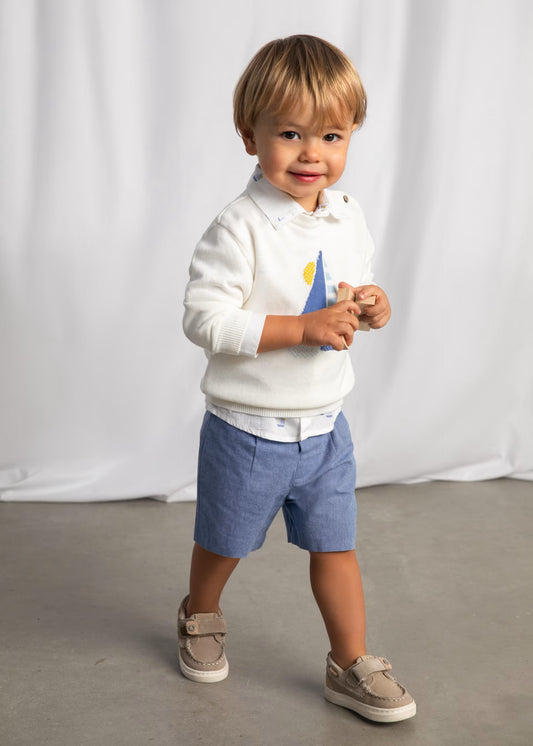 MAYORAL - BBY - LINEN SUITING BERMUDA - CAPRI BLUE