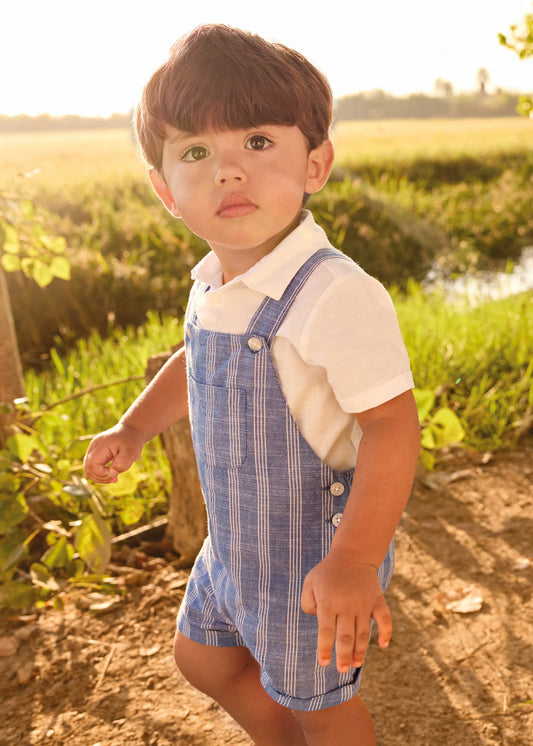 MAYORAL - BBY - LINEN DUNGAREE - CAPRI BLUE