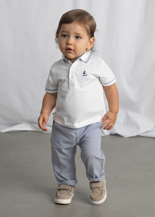 MAYORAL - BBY - SEERSUCKER PANTS - CAPRI BLUE