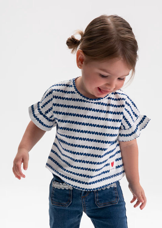 MAYORAL - BBY - PRINTED S/S T-SHIRT - PORCELAIN