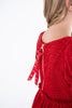 Sharona Red Pleated Velvet Dress