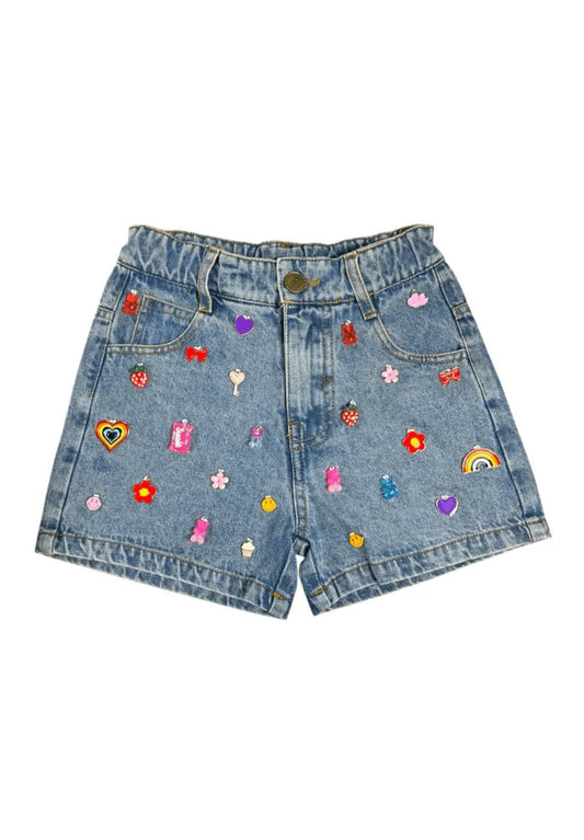 LOLA AND THE BOYS - BG - CUTIE CHARMS DENIM SHORT - DENIM