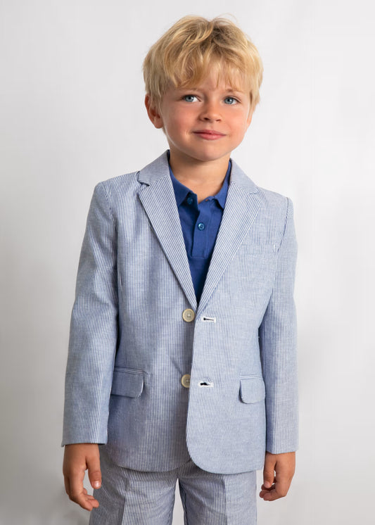MAYORAL - TB - BLUE STRIP JACKET - BLUE STRIP