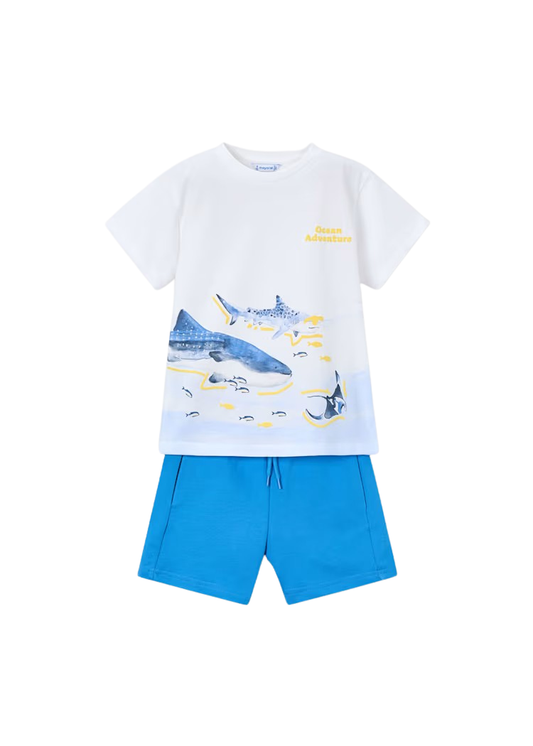 MAYORAL - BB - KNIT SET SHARK - BLUE
